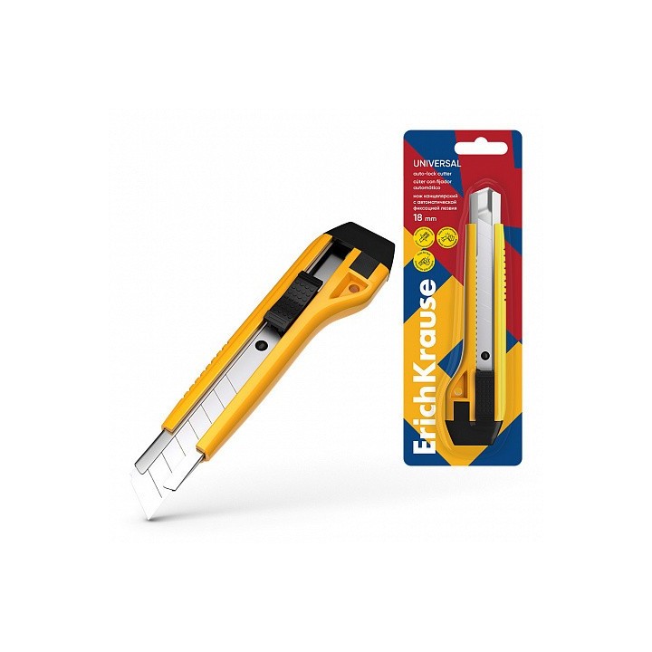 erich krause blister cutter estrecho 9mm guia metalica y autobloqueo abs amarillo erich krause 19150