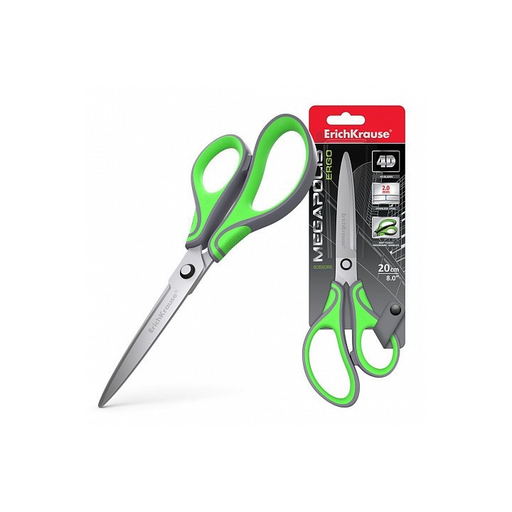 erich krause blister tijera megapolis ergo, 20 cm erich krause 45740