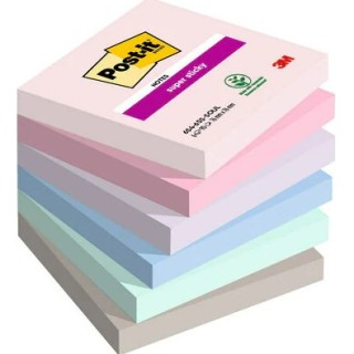 post-it pack 6 blocs 90 hojas notas adhesivas 76x76mm super sticky coleccion soulful 654-6ss-soul po