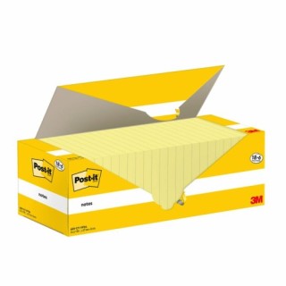 post-it pack 18+6 blocs 100 hojas notas adhesivas 76x127mm canary yellow caja carton 655-cy-vp24 pos