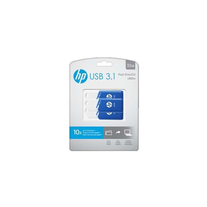 hp pack de 3 memorias usb 3.1 hp x755w  32gb