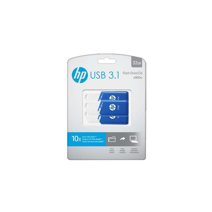 hp pack de 3 memorias usb 3.1 hp x755w  32gb