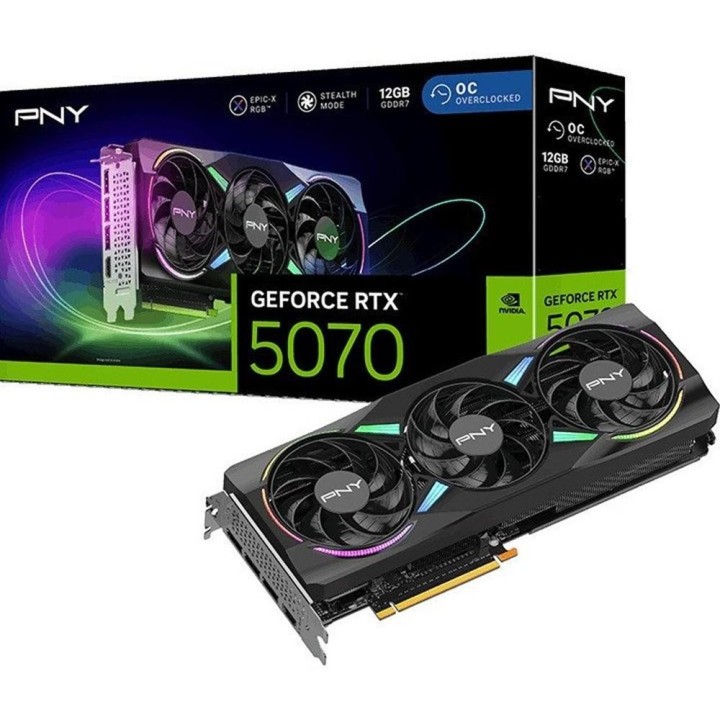 pny tarjeta grafica pny rtx 5070 oc 12gb gddr7 argb