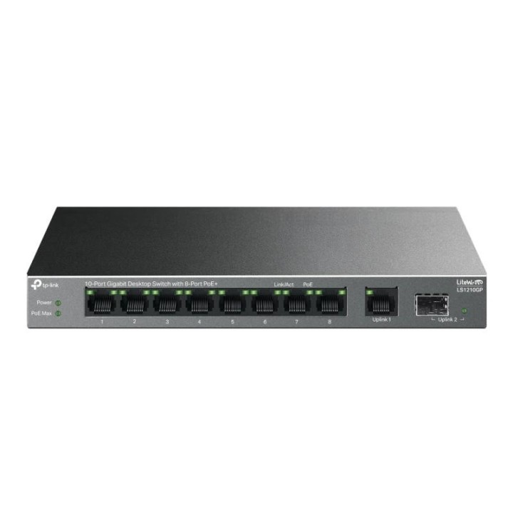 tp-link ls1210gp switch 8xg poe+ 1xgb 1xsfp 61w
