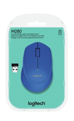 logitech mouse raton logitech m280 optico wireless inalambrico azul