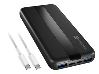 powerbank natec trevi slim qv2 10000mah 2xusb-a 18w + 1xusb-c 20w + cable usb-c