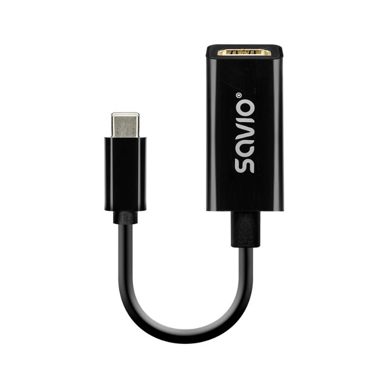 adaptador savio ak-79 usb-c hdmi (h) 30hz black negro  plug