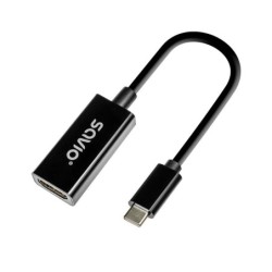 adaptador savio ak-79 usb-c hdmi (h) 30hz black negro  plug