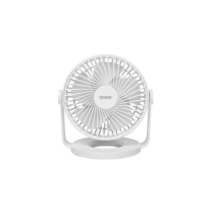 ventilador escritorio usb savio ad-01 white 4 modos de refrigeracion ajuste de angulo de 360o
