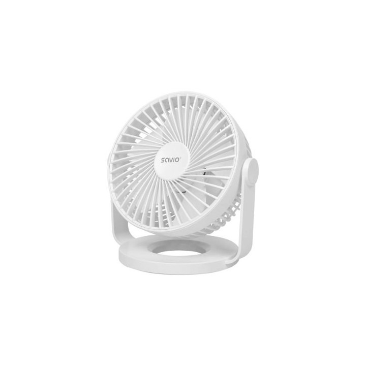 ventilador escritorio usb savio ad-01 white 4 modos de refrigeracion ajuste de angulo de 360o