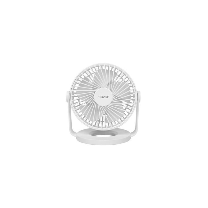 ventilador escritorio usb savio ad-01 white 4 modos de refrigeracion ajuste de angulo de 360o