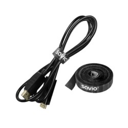 organizador cables savio oc-06 cinta velcro negro longitud 5 m ancho 14 mm