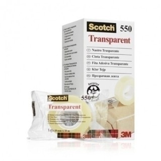 scotch caja 8 rollos cinta adhesiva 550 transparente 19mm x 33m 550-1933e scotch 7100029278