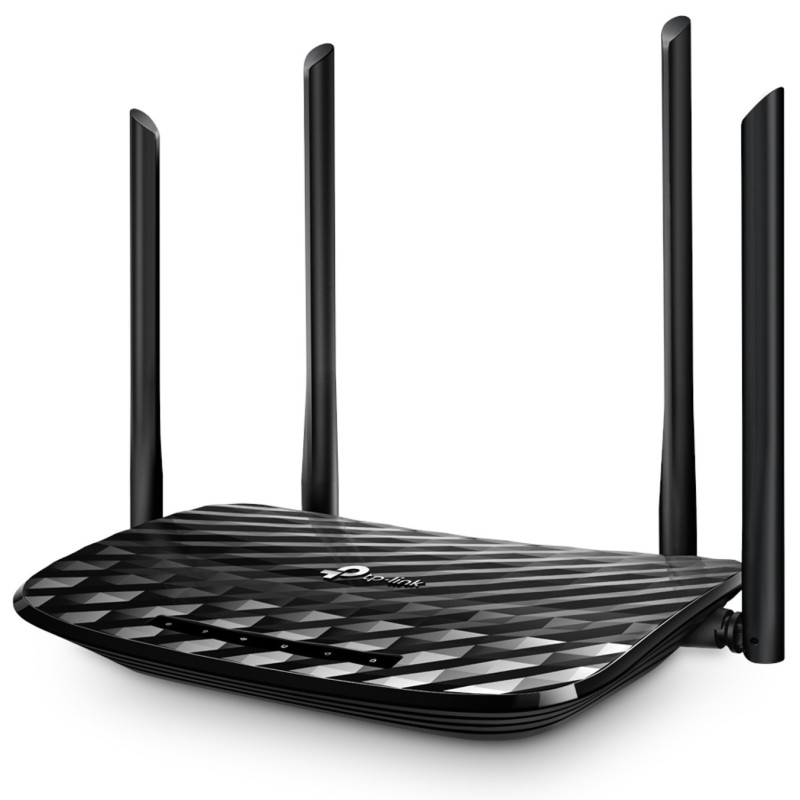 tp - link router wifi archer c6 ac1200 dual band 300mb en 2 -4ghz y 867mb 5ghz 5p giga 4 antenas fij