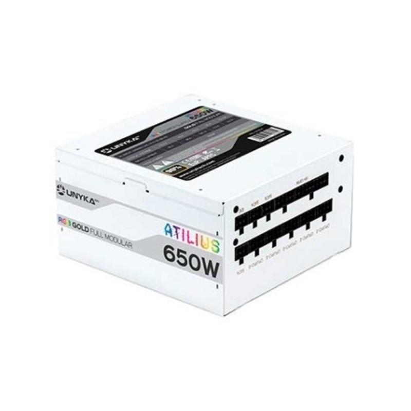 unykach fuente de alimentacion unykach atilius white gaming atx 650w
