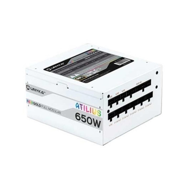 unykach fuente de alimentacion unykach atilius white gaming atx 650w