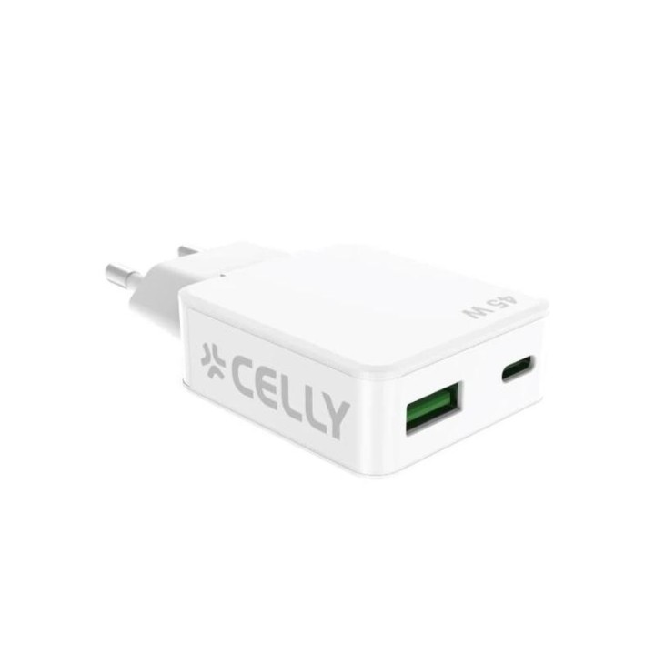 celly cargador  1 usb-c 1 usb- a 45w