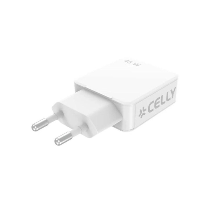 celly cargador  1 usb-c 1 usb- a 45w