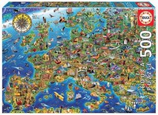 educa borras educa crazy european map puzzle rompecabezas 500 pieza(s)