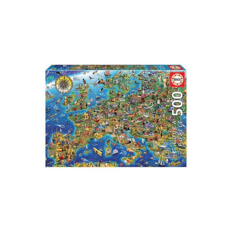 educa borras educa crazy european map puzzle rompecabezas 500 pieza(s)