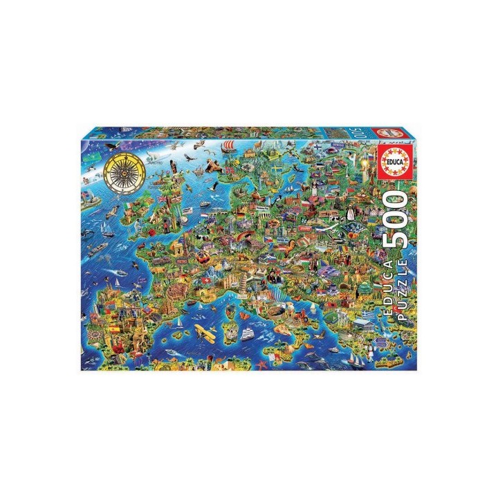 educa borras educa crazy european map puzzle rompecabezas 500 pieza(s)