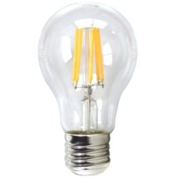 silver bombilla led silver electronic filamento transprente estandar 6w 80w -  e27 -  3000k luz cali