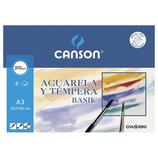 canson minipack 6 hojas acuarela 370g a3 guarro canson c200402393