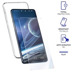 myway carcasa myway para apple iphone 14 plus transparente + protector pantalla cristal templado