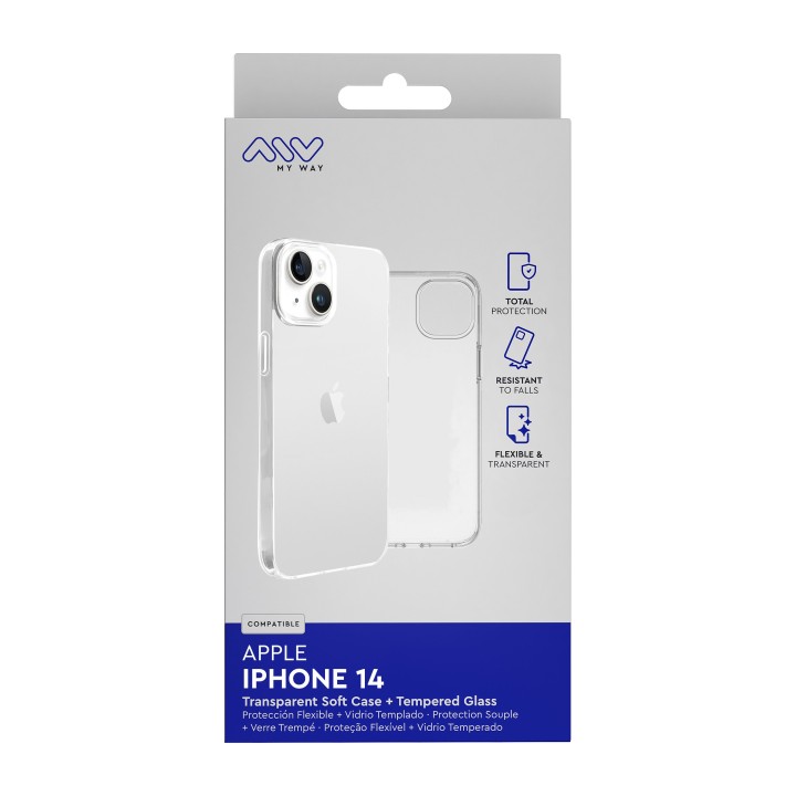 myway carcasa myway para apple iphone 14 transparente