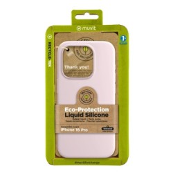 muvit funda muvit recycletek liquid silicone para apple iphone 16 pro rosa