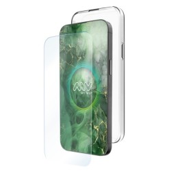 myway carcasa myway para apple iphone 16 plus transparente + protector pantalla cristal templado