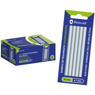 bismark blister 10 barras de pegamento silicona transparente 7,2 x 100 mm. bismark 327109