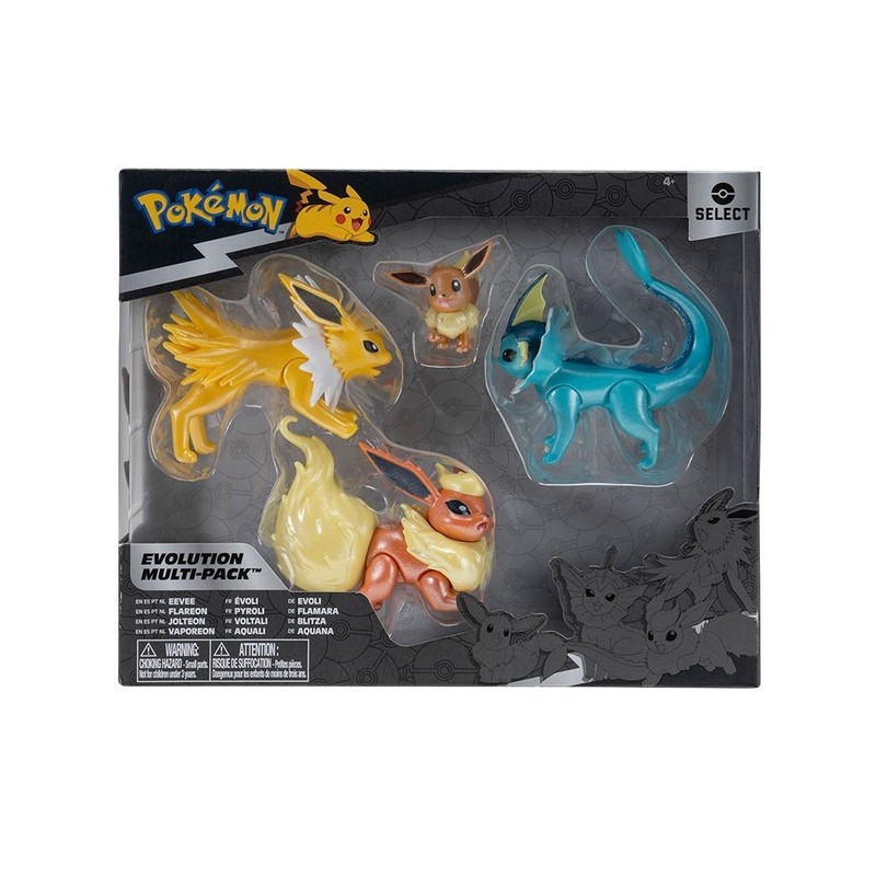 jazwares figura jazwares pokemon multievolution eevee pack 4