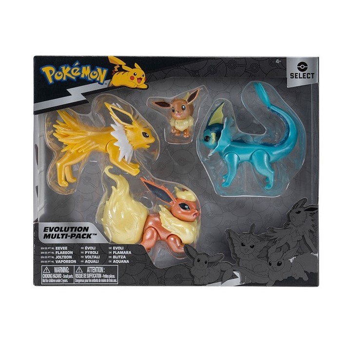 jazwares figura jazwares pokemon multievolution eevee pack 4