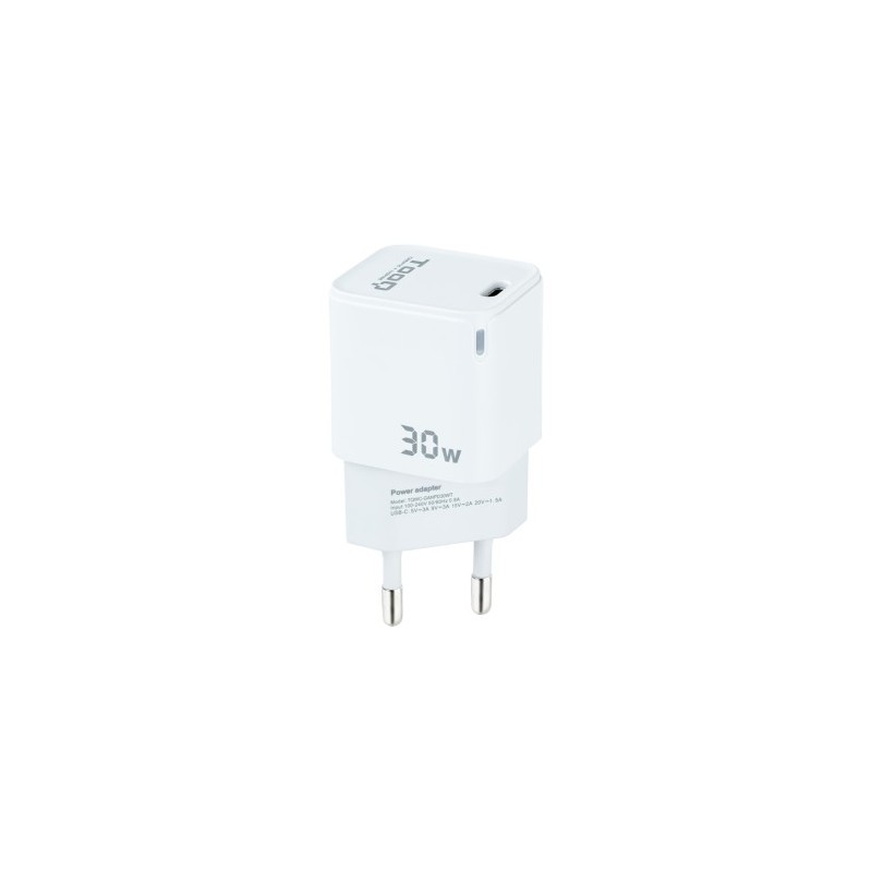 cargador de pared tooq gan usb-c pd 30w