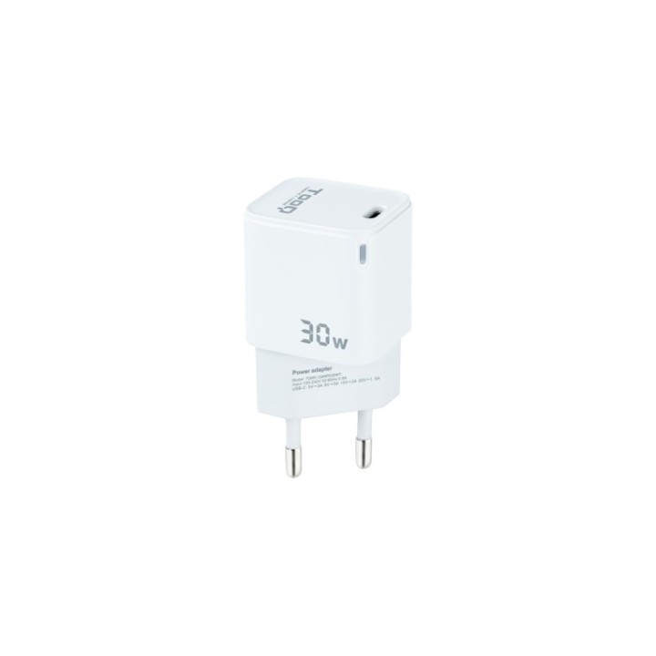 cargador de pared tooq gan usb-c pd 30w