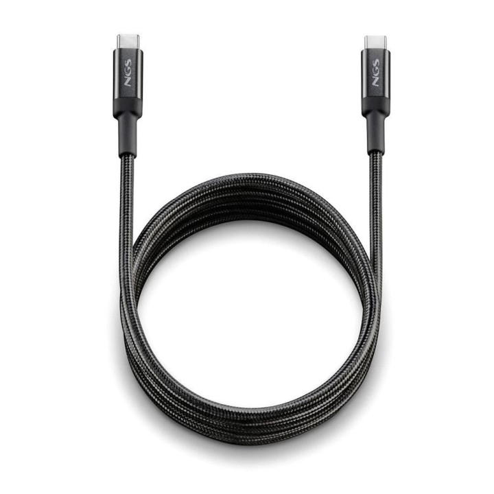 ngs cable usb tipo c ngs knot 65w - 2 2m -  macho - macho -  negro