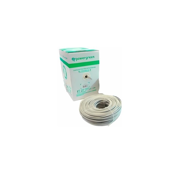 bobina de cable pepegreen cat6 ftp 305 metros 24awg gris cat 6 ftp rigido 305m red