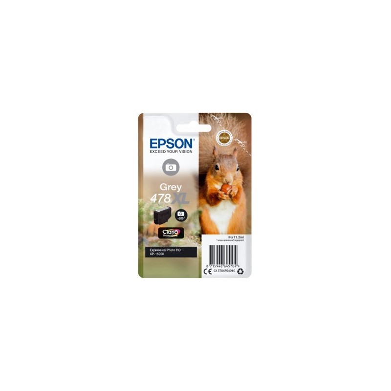 epson cartucho tinta epson c13t04f64010 singlepack gris 478xl claria photo hd ink