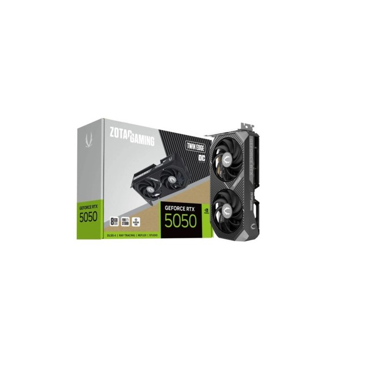 zotac vga zotac rtx 5050 twing edge oc 8gb,nv,rtx5050,8gb,gddr6,128bit,1hdmi+3dp,2 ventiladores (zt-