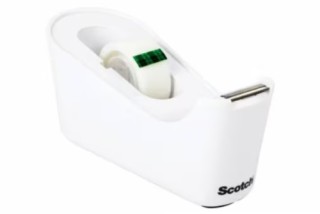 scotch dispensador portarrollos c18 de sobremesa color blanco con rollo cinta invisible 19mm x 33m m