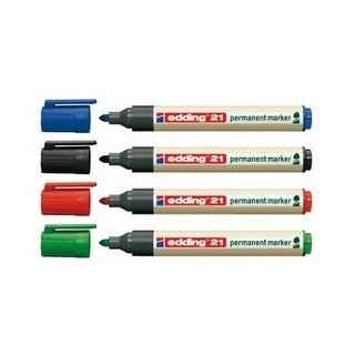 edding marcador permanente edding ecoline 21 color azul edding 21-003  pack: 10 unidades