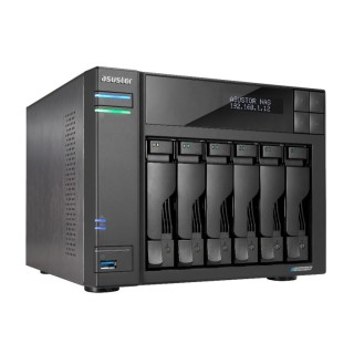 asustor servidor nas asustor tower 6 bay nas quad - core 2.0ghz dual 2.5gbe ports 8gb ram ddr4