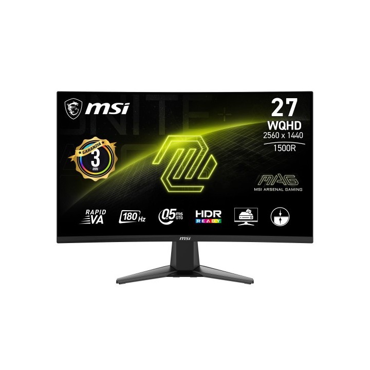 msi msi mag 27cq6f pantalla para pc 68,6 cm (27) 2560 x 1440 pixeles quad hd lcd negro