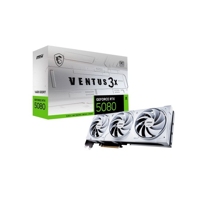 msi msi ventus geforce rtx 5080 16g 3x oc white tarjeta grafica nvidia 16 gb gddr7