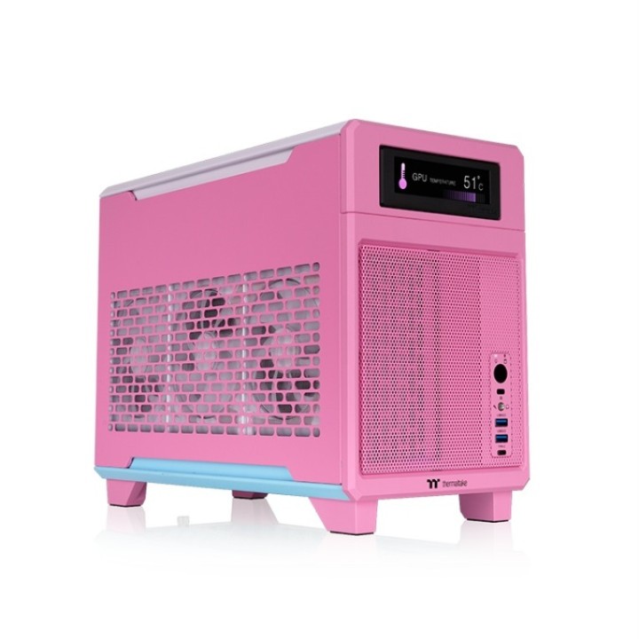 caja micro atx thermaltake tr100 usb 3.2 c x 1 usb 3.0 x 2 sn fuente bubble pink