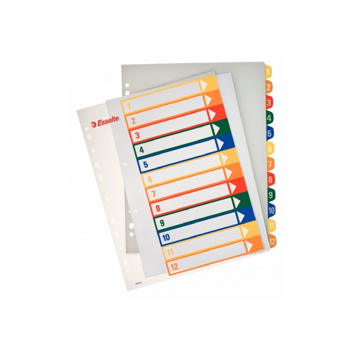 esselte indices de proyectos polipropileno 1-12 posiciones imprimibles formato a4 maxi esselte 10021