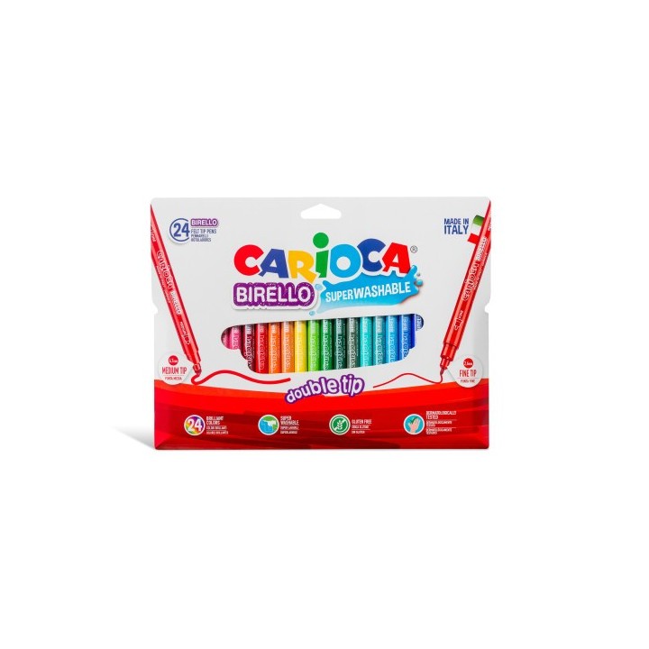 carioca estuche 24 rotuladores birello bolsa carton carioca 42758