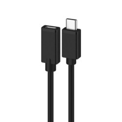cable alargador usb 2.0 ewent usb-c macho usb-c hembra 1,8m negro