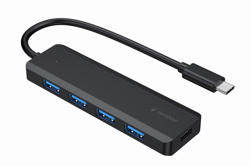 concentrador gembird usb 3.1 (gen 1) tipo c de 4 puertos